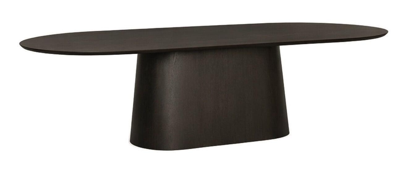 Livingfurn Ovale Eettafel Novero Eiken, 280 x 120cm - Espresso - Ovaal