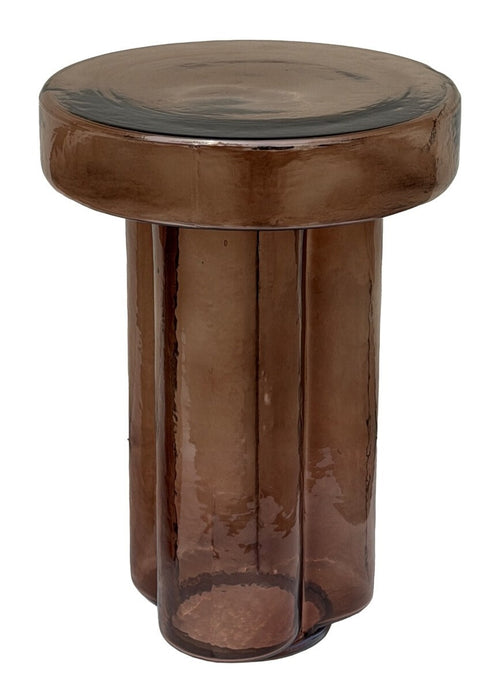 Brix Ronde Bijzettafel Lio Glas, Ø37cm - Smoke Brown