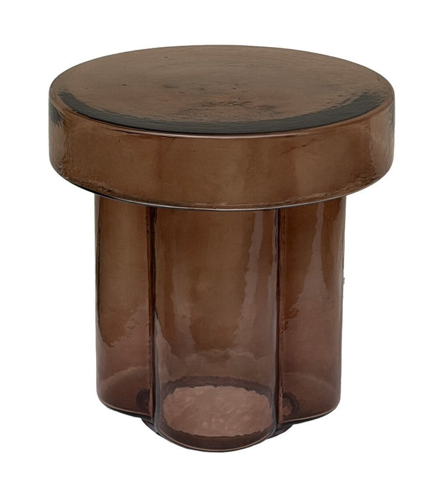 Brix Ronde Bijzettafel Lio Glas, Ø40cm - Smoke Brown