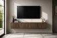 Livingfurn Zwevend TV-meubel Cortez Mangohout, 220cm - Bruin