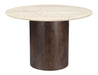 Brix Ronde Eettafel Bottecino Marmer & Mangohout, Ø120cm - Beige