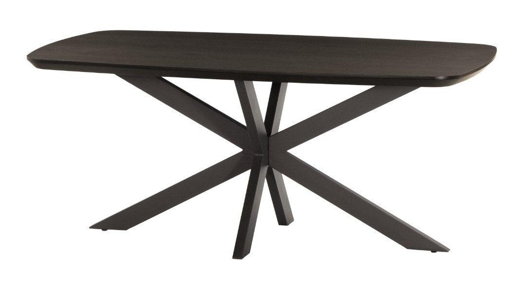 Livingfurn Deens Ovale Eettafel Santino Eiken, 180 x 100cm - Espresso - Ovaal