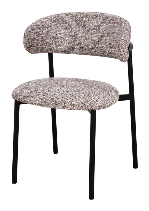 Livingfurn Eetkamerstoel Micah Stof en metaal - Mocca
