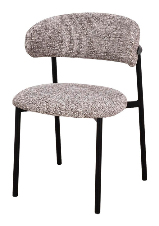 Livingfurn Eetkamerstoel Micah Stof en metaal - Mocca