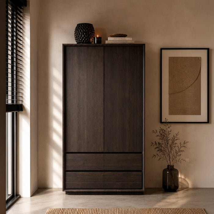 Livingfurn Opbergkast Firato Eiken, 180 x 45cm - Basalt
