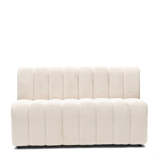 Rivièra Maison Eetkamerbank Dazzle Op wieltjes, 160cm, Faux Fur - Polar Bear