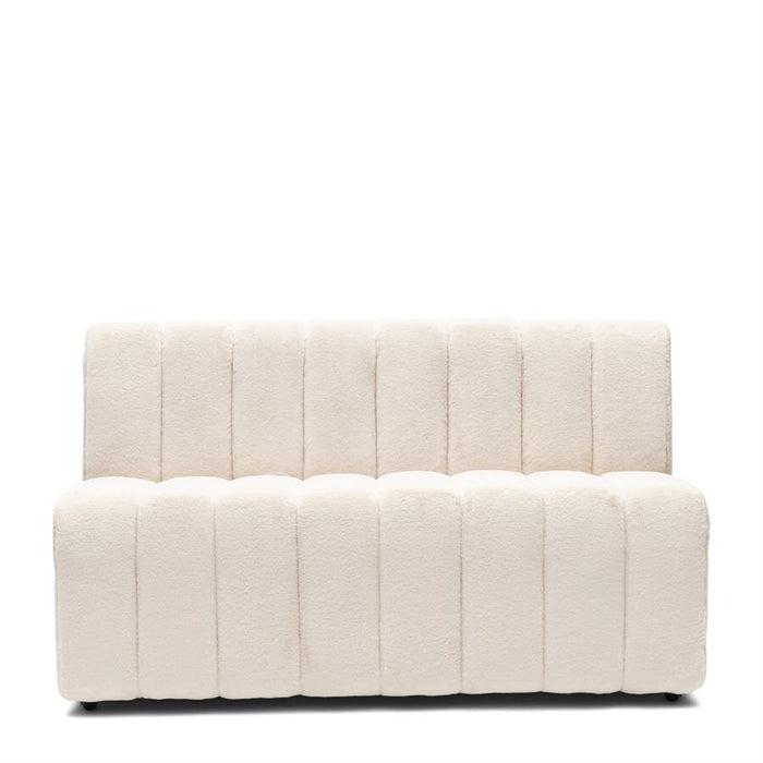 Rivièra Maison Eetkamerbank Dazzle Op wieltjes, 160cm, Faux Fur - Polar Bear