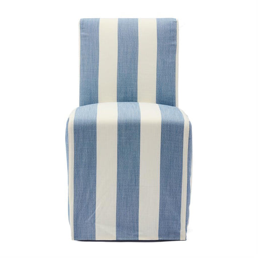 Rivièra Maison Eetkamerstoel Firenze Op wieltjes, Linnen - French Blue Stripe - ThatLyfeStyle