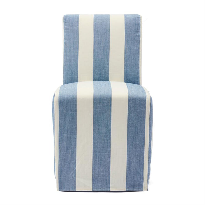 Rivièra Maison Eetkamerstoel Firenze Op wieltjes, Linnen - French Blue Stripe