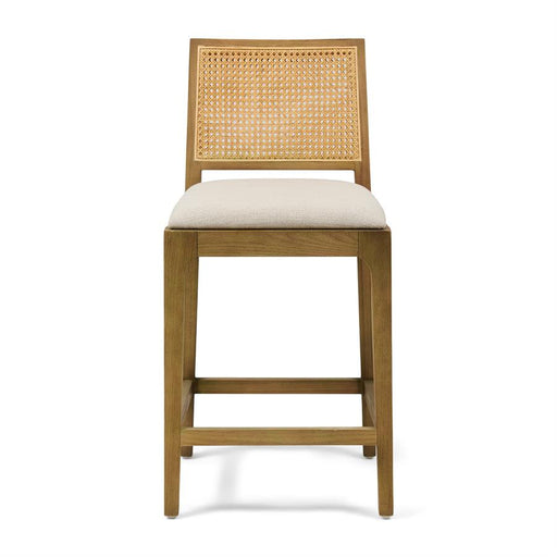 Rivièra Maison Barkruk Corviglia Stof en rattan (zithoogte 67cm) - Naturel