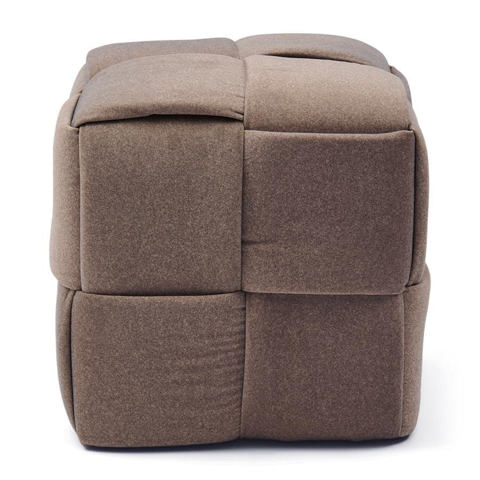 Rivièra Maison Hocker Qbic Mohair, 40 x 45cm - Truffle