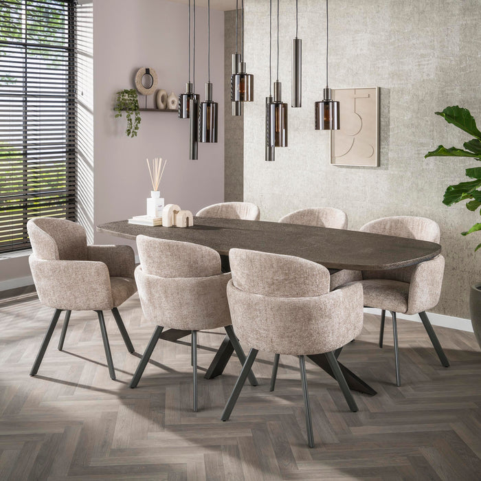 LifestyleFurn Deens Ovale Eettafel Shakira Liquid Metal, 215 x 105cm - Brons - Ovaal