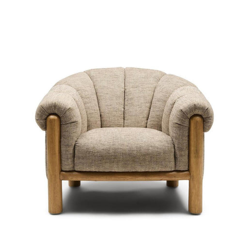 Rivièra Maison Fauteuil Rafal Weave stof en hout - Lichtbruin