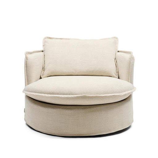 Rivièra Maison Draaifauteuil Alcudia Linnenlook - Naturel - Organisch