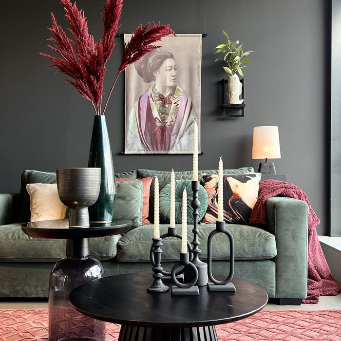 Bijzettafel Florence - glazen tafel - design zwart