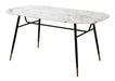 Artistiq Eettafel Steffani Deens Ovaal, Marmerlook, 160 x 90cm - Wit