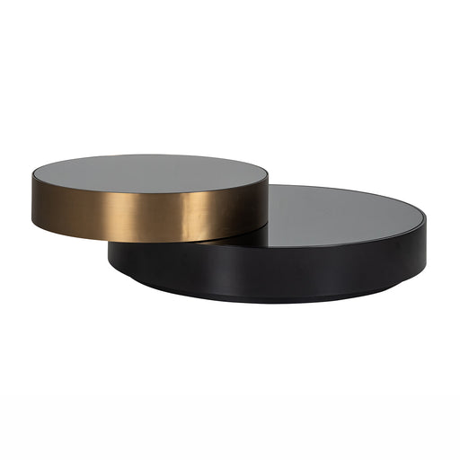 Richmond Ronde Salontafel Slice Spiegelglas, 112cm - Goud