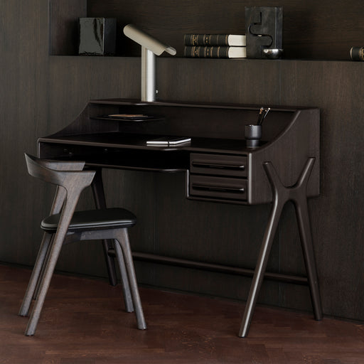 Ethnicraft Bureau Flow Gevernist Mahoniehout, 140 x 55cm - Rose Brown - ThatLyfeStyle