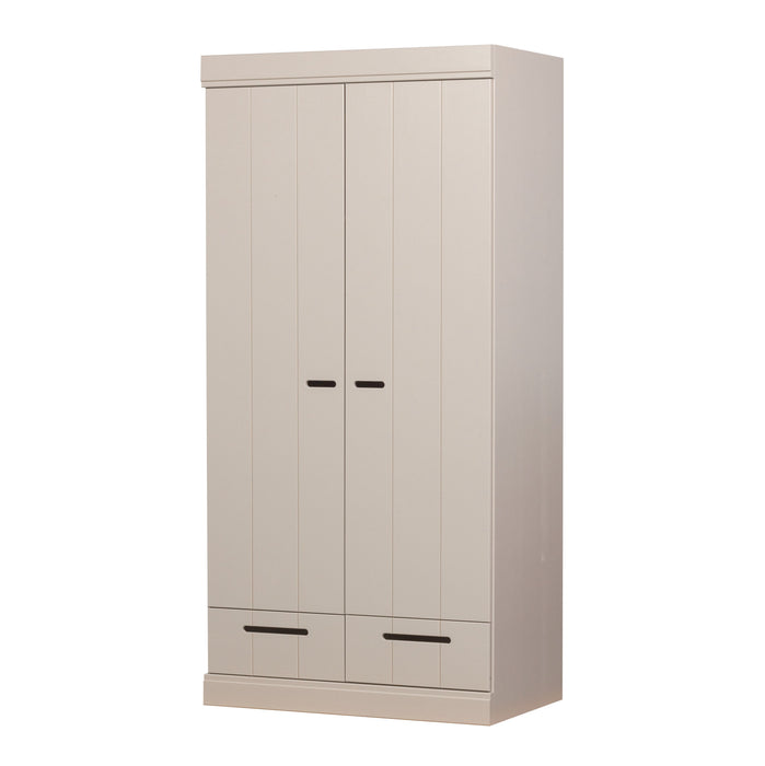 WOOOD Kledingkast Connect 195 x 94cm, 2 deuren en lade - Dust