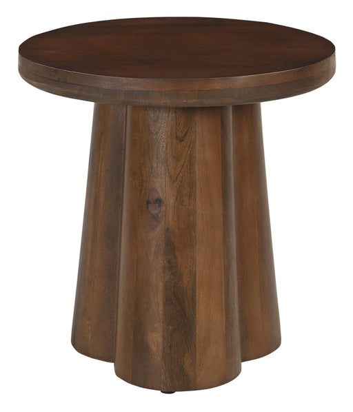 Artistiq Ronde Bijzettafel Effrey Mangohout, 50cm - Bruin - ThatLyfeStyle