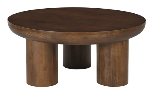 Artistiq Ronde Salontafel Leighanna Mangohout, 90cm - Bruin - ThatLyfeStyle