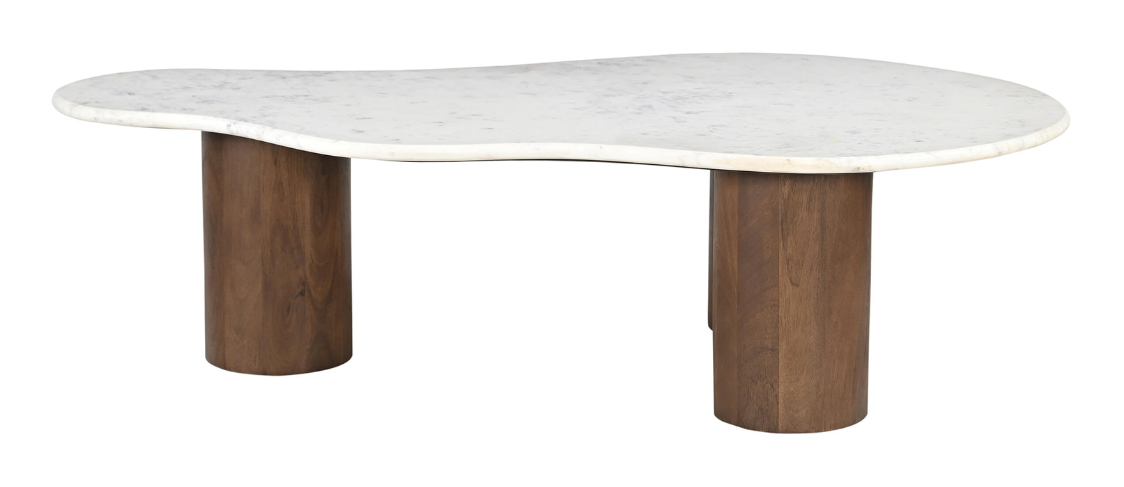 Artistiq Organische Salontafel Shaneen Marmer en mangohout, 135 x 80cm - Wit