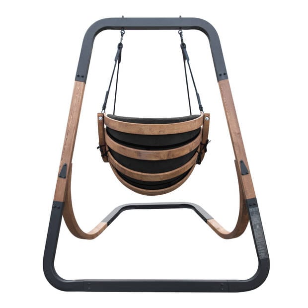 AXI Capri Schommelstoel met frame van hout Hangstoel in Zwart voor de tuin voor volwassenen - ThatLyfeStyle