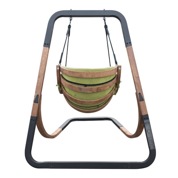AXI Capri Schommelstoel met frame van hout Hangstoel in Groen voor de tuin voor volwassenen - ThatLyfeStyle