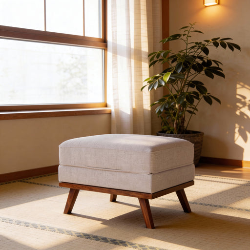 BASE Hocker Kirstan Grande stof - Beige - ThatLyfeStyle