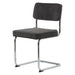 Set van 4 - Nest of Nora Eetkamerstoelen Adam - Ribstof met chroom poten - Grijs