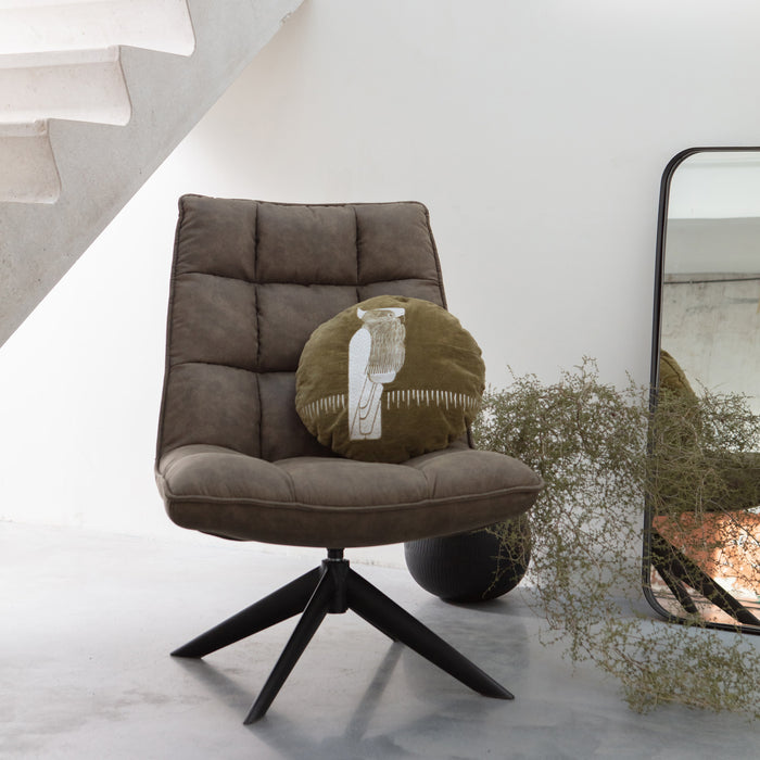 WOOOD Draaifauteuil Jouke Lederlook - Groen