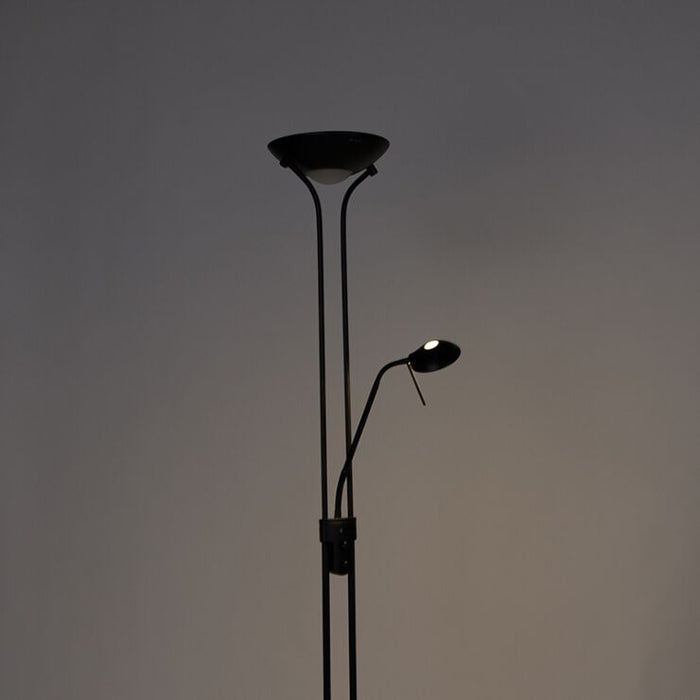 Moderne vloerlamp zwart leeslamp LED - Diva