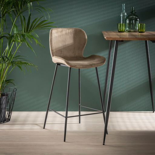 Barstoel Gael Velvet - Champagne (zithoogte 67cm)