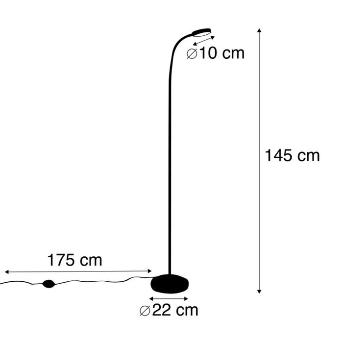 Moderne vloerlamp zwart LED verstelbaar - Trax