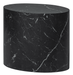 WOOOD Exclusive Bijzettafel Quint Marmerlook, 48 x 33cm - Zwart - Ovaal