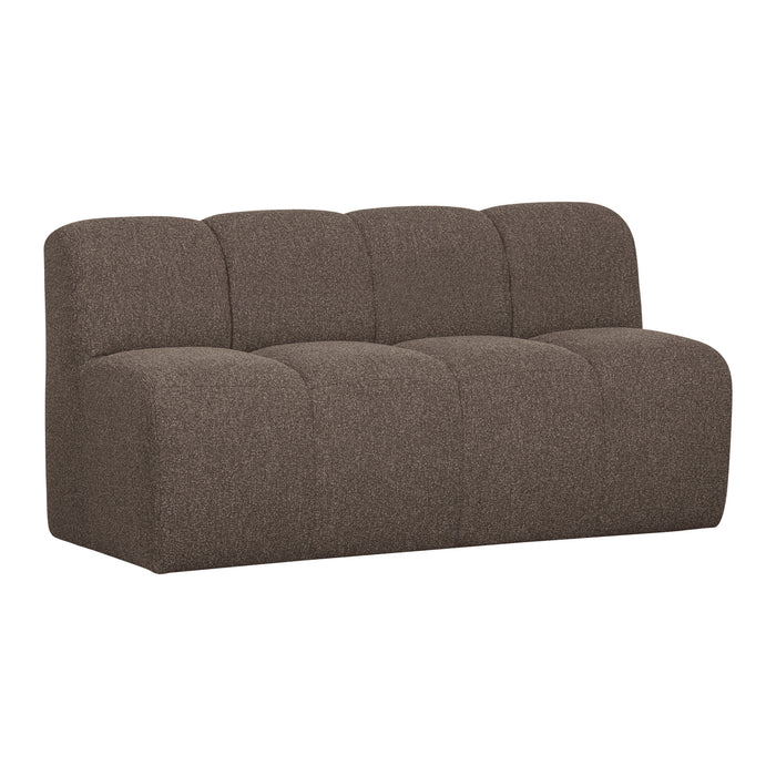 WOOOD Eetkamerbank Mojo Bouclé, 164cm - Bruin Melange