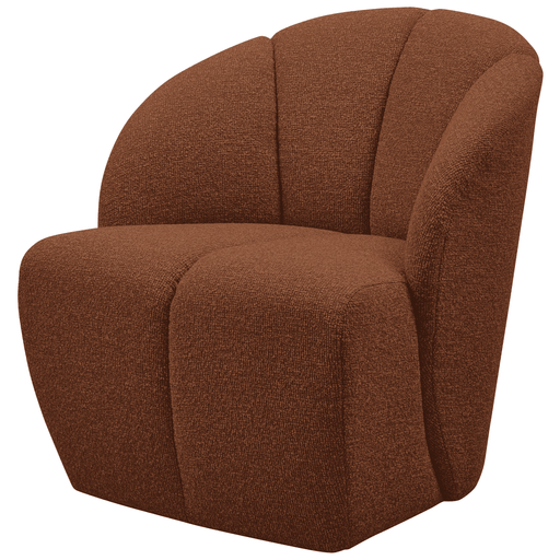 WOOOD Draaifauteuil Mojo Bouclé - Roestbruin Melange