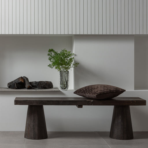 WOOOD Bankje Clyde Mangohout, 150cm - Donkerbruin