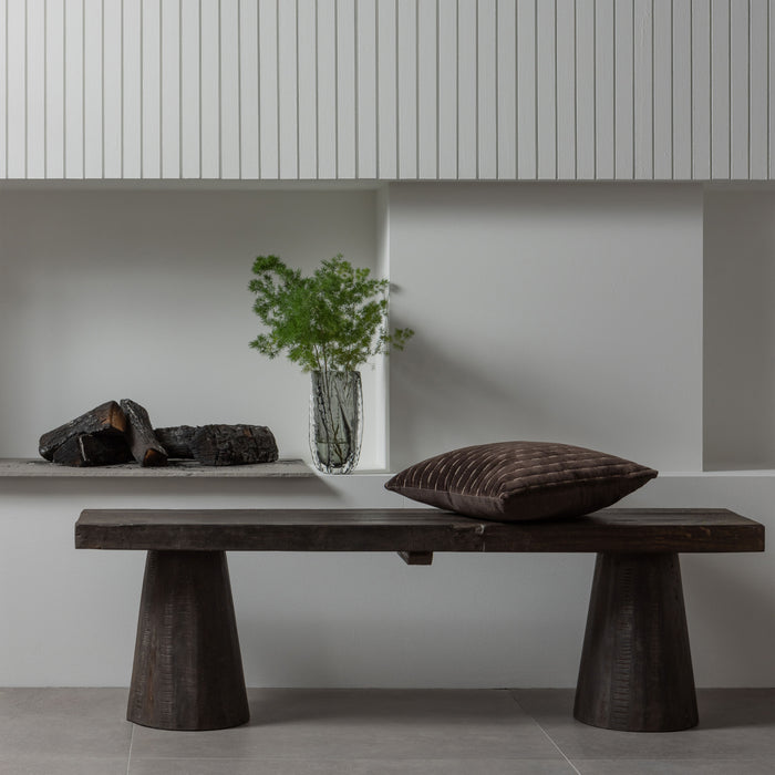 WOOOD Bankje Clyde Mangohout, 150cm - Donkerbruin