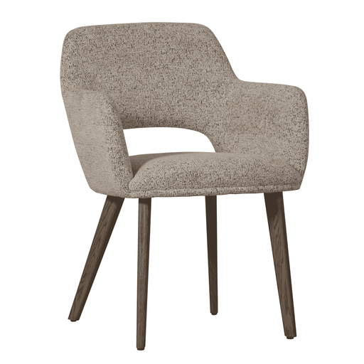 WOOOD Eetkamerstoel Murat Naturel onderstel, Chenille