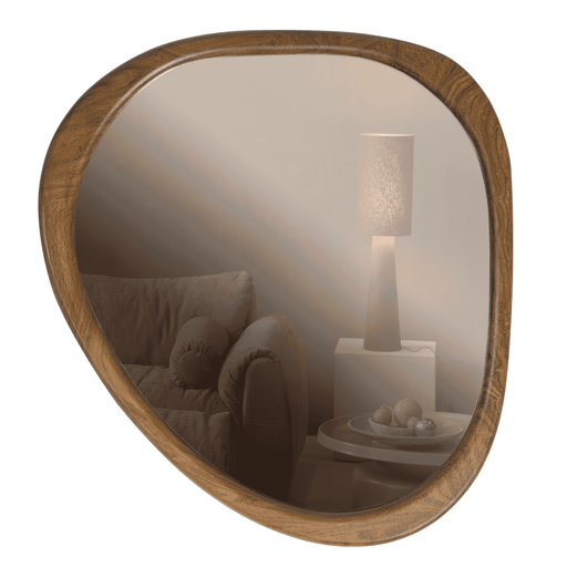 WOOOD Organische Spiegel Leif MDF, 48 x 44cm - Naturel - Japandi