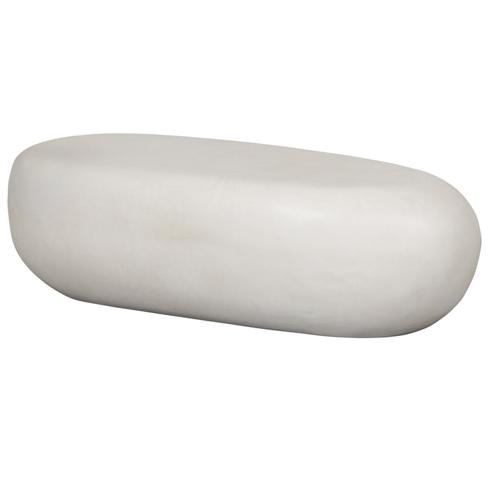 vtwonen Salontafel Pebble Betonlook, 100 x 43cm - Wit - Organisch
