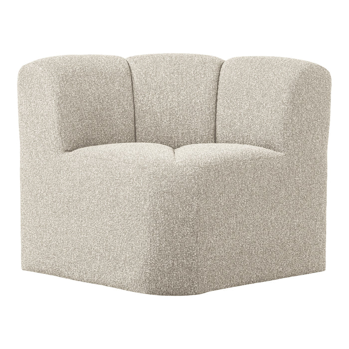 WOOOD Eetkamerbank Mojo Bouclé, Hoek - Beige Melange