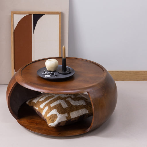 WOOOD Ronde Salontafel Cole Mangohout, 72cm - Bruin - ThatLyfeStyle