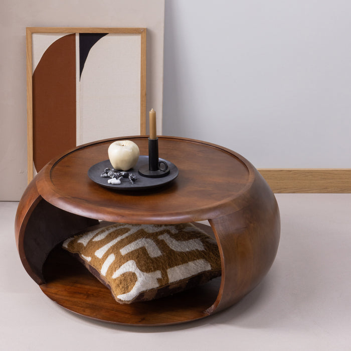 WOOOD Ronde Salontafel Cole Mangohout, 72cm - Bruin - ThatLyfeStyle
