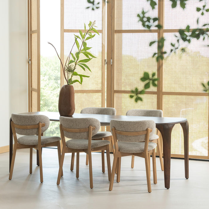 WOOOD Deens Ovale Eettafel Fiore Mangohout, 230 x 95cm - Donkerbruin - Ovaal