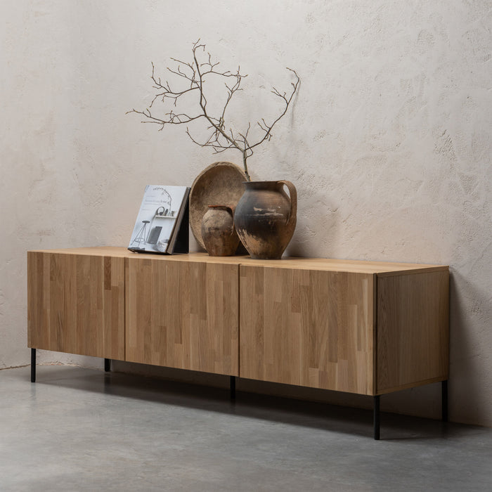 WOOOD TV-meubel Bono Eikenhout, 180cm - Naturel - ThatLyfeStyle