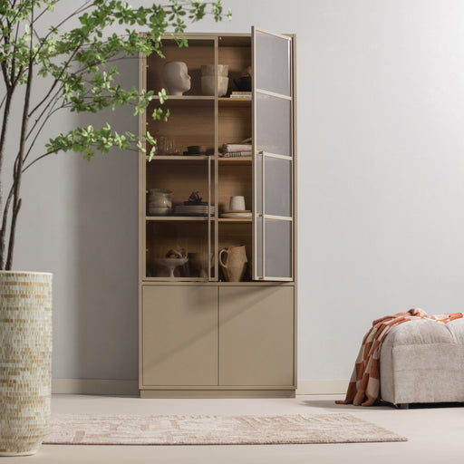 WOOOD Vitrinekast Casa Grenenhout - Mud