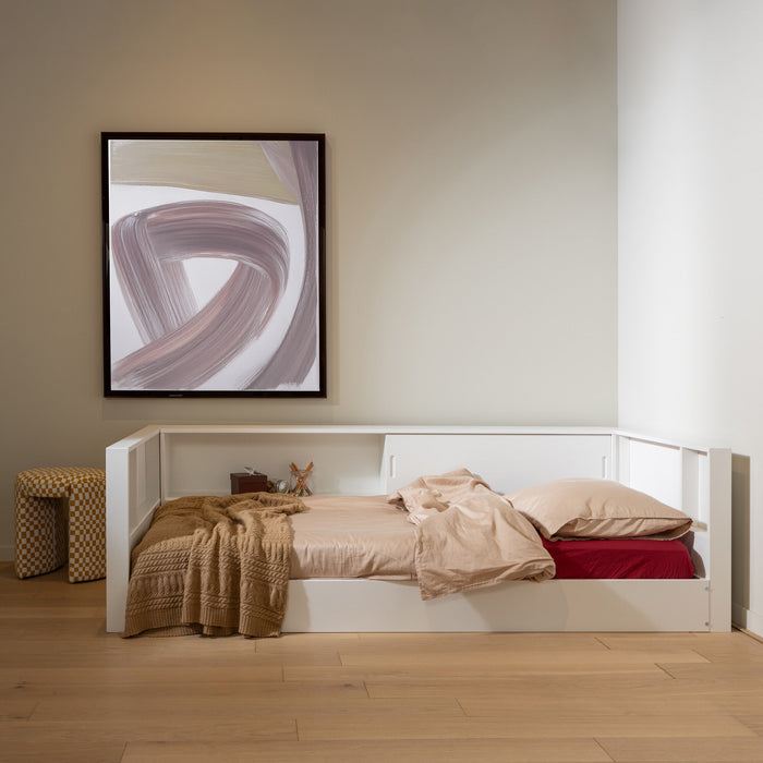 WOOOD Bedbank Carter Grenenhout, 90 x 200cm - Wit