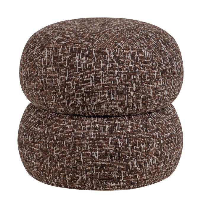 WOOOD Poef Anic 43cm - Donkerbruin melange